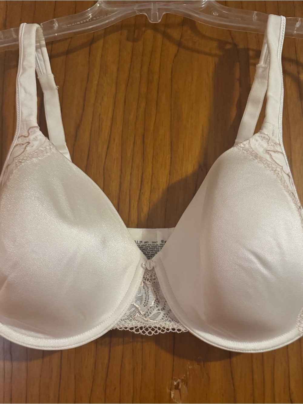 Bali Ivory Smooth Lace-Trim Underwire Bra 38D